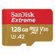 Карта пам'яті SanDisk 128GB microSDXC C10 UHS-I U3 R160/W90MB/s Extreme V30 + SD SDSQXA1-128G-GN6AA фото 2
