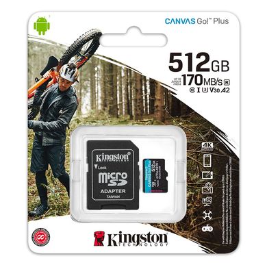 Kingston 512GB microSDXC Canvas Go Plus + SD адаптер SDCG3/512GB фото