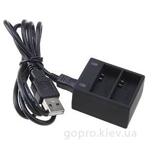 Зарядное устройство для двух аккумуляторов GoPro3/3+ Dual channels charger USB DP-124A фото